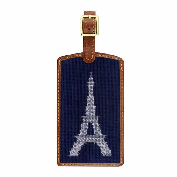 Smathers & Branson Eiffel Tower Needlepoint Luggage Tag